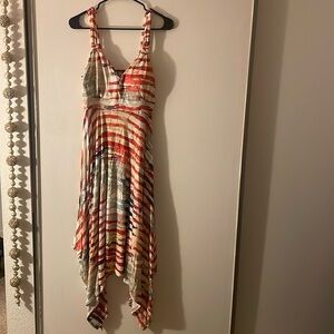 Long maxi dress, red white and blue